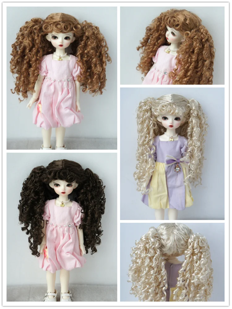 JD741  All Sizes Curly BJD Wig Suit For YOSD MSD SD Wholesale 1/6 1/4 1/3 Synthetic Mohair Doll Hair Cheap Accessories