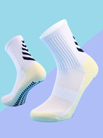 1 Pair Men's Football Socks with Grip, Non Slip Anti Slip Athletic Socks with Cushion Pads for Football/Basketball/Hockey