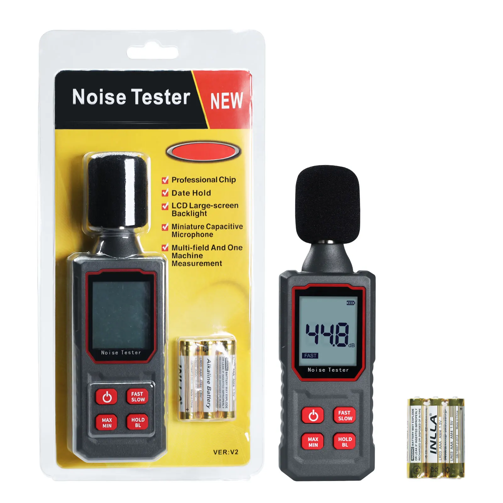 Digital Sound Level Meter Decibel Detector 30~130 dBA Capacitive Microphone Sensor HD Backlight Noise Tester IP54 Standard