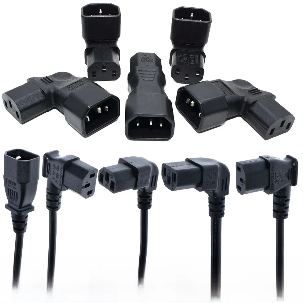 IEC60320 C13 Winkelkonverter Winkelverlängerungskabel C13 auf C14 PDU Up Down rechtwinklige Stromkabel Stecker auf Buchse AC-Netzkabel