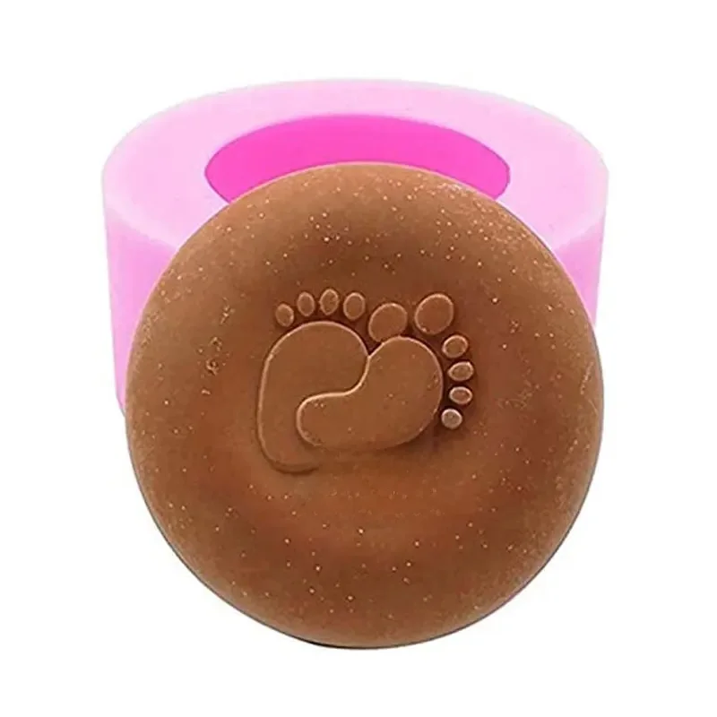 1 sztuk formy silikonowe do mydła kształty stopy dziecka mydło formy silikonowe do mydła formy do Baby Shower Handmade formy silikonowe do mydła — zdjęcie 2