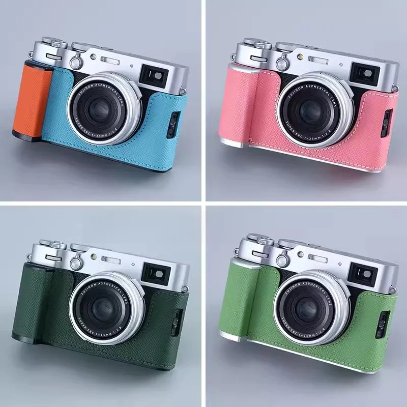 Niestandardowy aparat fotograficzny torba ze skóry bydlęcej futerał z prawdziwej skóry dla Fujifilm X100Vi uchwyt ochronny nowy kolor skóry rękaw — zdjęcie 2