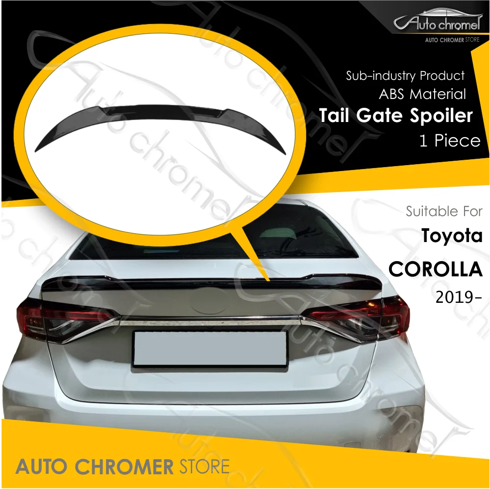 

For Toyota Corolla 2019~ Accessories Spoiler Piano Black Tail Gate Trunk Sporty Body Kit External Car Parts