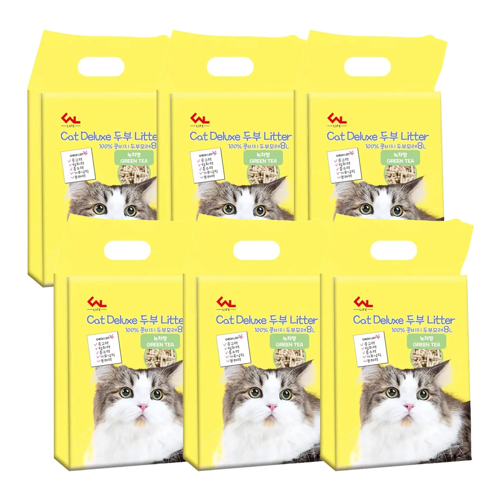 8L X 6 Pack Collection of smooth particle cat sand Tobu sand