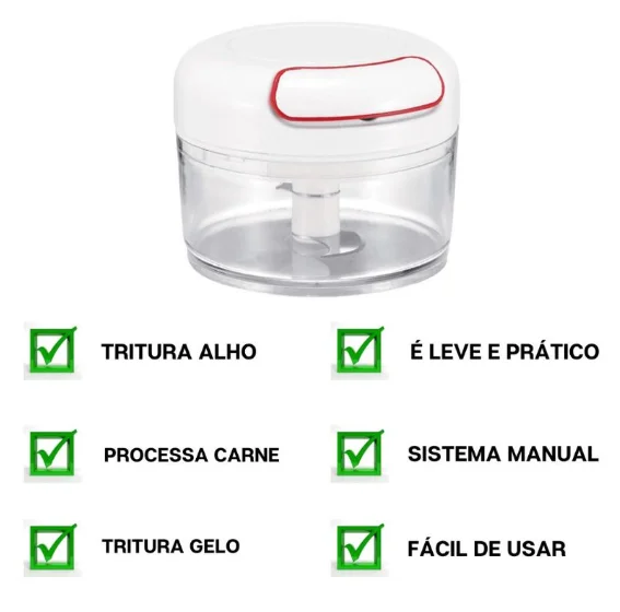 Mini Food Processor Manual Garlic Shredder 250 ml - Neverdie