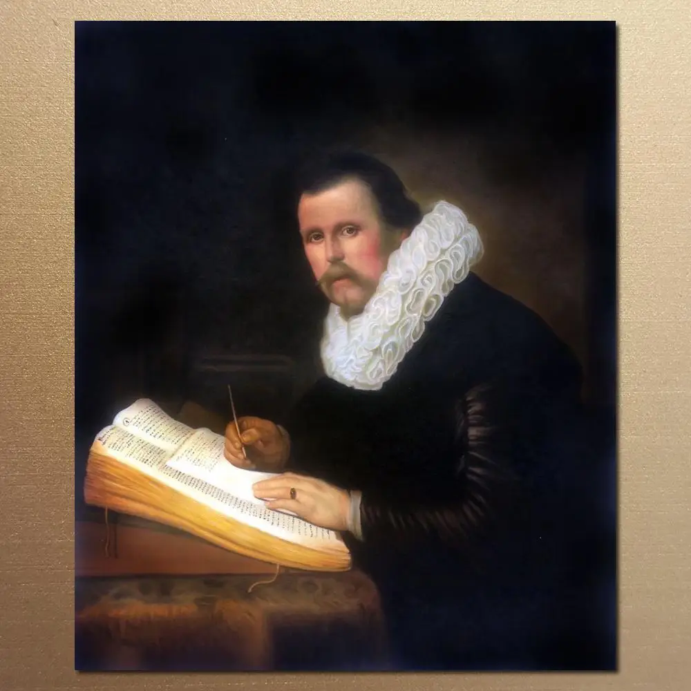 Handmade Oil Painting On Canvas Scholar Rembrandt van Rijn Famous Portrait Art Reproduction High Quality Classical Artwork Decor