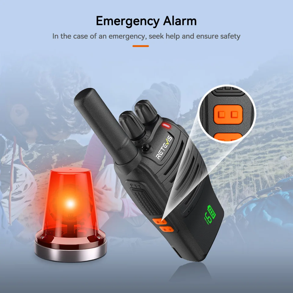 Retevis H777H Walkie-Talkie, 6-teilig, Zwei-Wege-Radio, Walkie-Talkie, PMR/FRS, Kommunikationsradio, tragbar, mit Sechs-Wege-Ladegerät, Gegensprechanlage – Detail 12