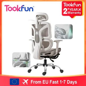 Tookfun Ergonomische Stoel Taille Ondersteuning Computer Gaming Stoel Bureaustoel Lift Draaistoel Meubelen 3D Hoofdsteun 4D Armsteun