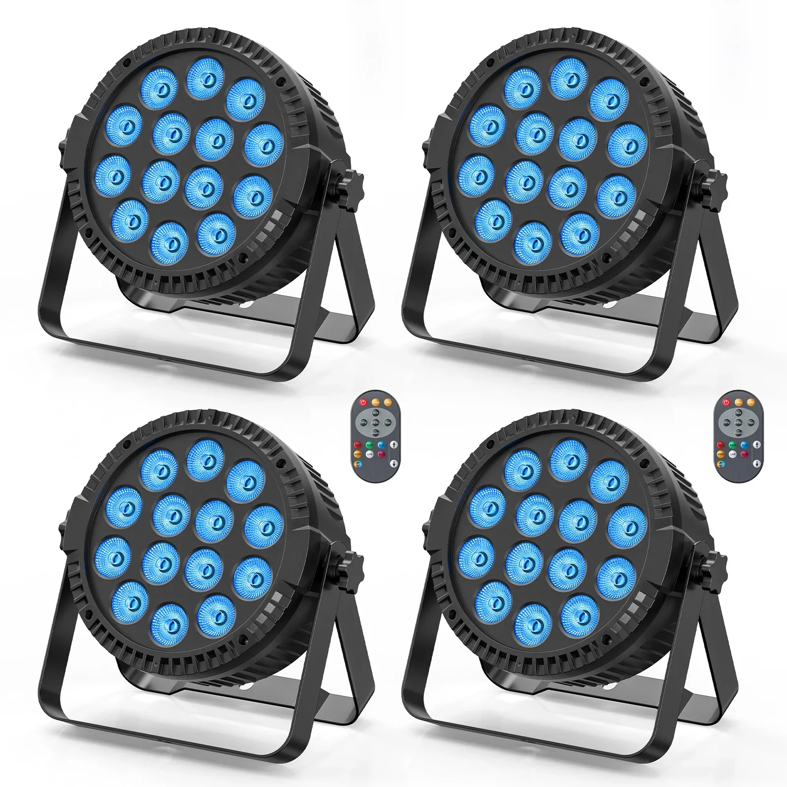 U'King 4 STKS 80 W Par Licht 4in1 RGBW 14 LED Podium Effect Licht DMX512 Afstandsbediening Platte Licht voor KTV DJ Disco Bar Podium Licht - afbeelding 2