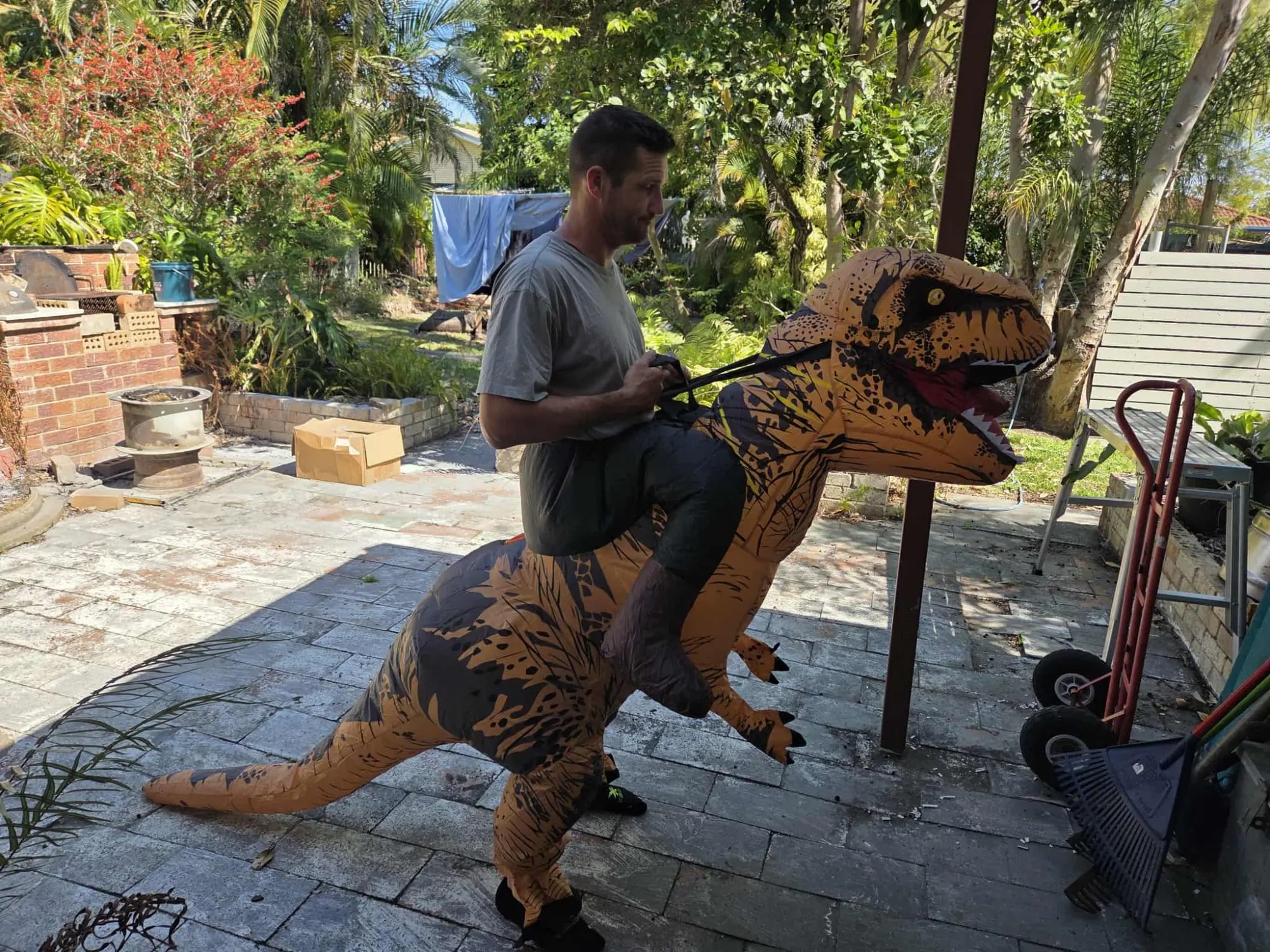 Adult Inflatable T-Rex Dinosaur Costume photo review
