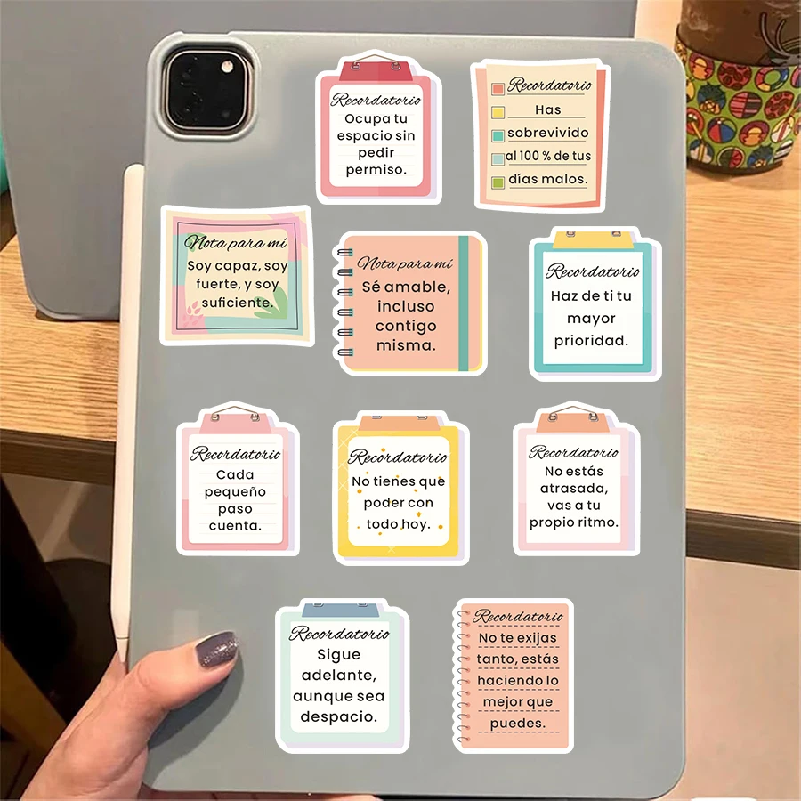100 Pcs Motivational Reminder Stickers Pastel Quote Labels for Scrapbooking, Journals, Planners, Cards, and DIY Crafts