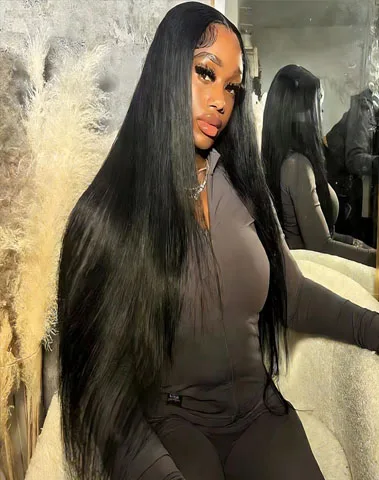 250 Density 13x6 HD Bone Straight Lace Front Wigs Human Hair Brazilian 40 42 Inch Glueless Lace Frontal Human Hair Wigs For Wome image 6