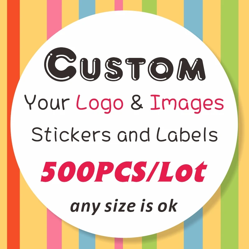 500PCS Custom Stickers and Customized Logo Wedding Birthday Gift Box Stickers DIY Your Own Stickers Personalize Stickers