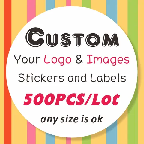 500PCS Custom Stickers and Customized Logo Wedding Birthday Gift Box Stickers DIY Your Own Stickers Personalize Stickers
