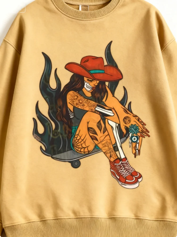 سويت شيرت بقلنسوة من القطن، موسيقى الريف، راعية البقر الغربية، رعاة البقر الغربية، ملابس الفتيات الأمريكية الغربية، بلوفر بقلنسوة للجنسين