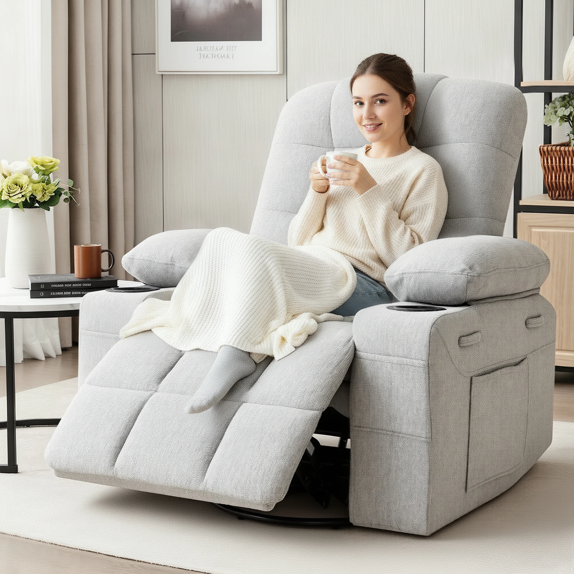 كرسي استرخاء دوار يدوي مع خاصي - مراجعة Rocking Chair Nursery وسعره