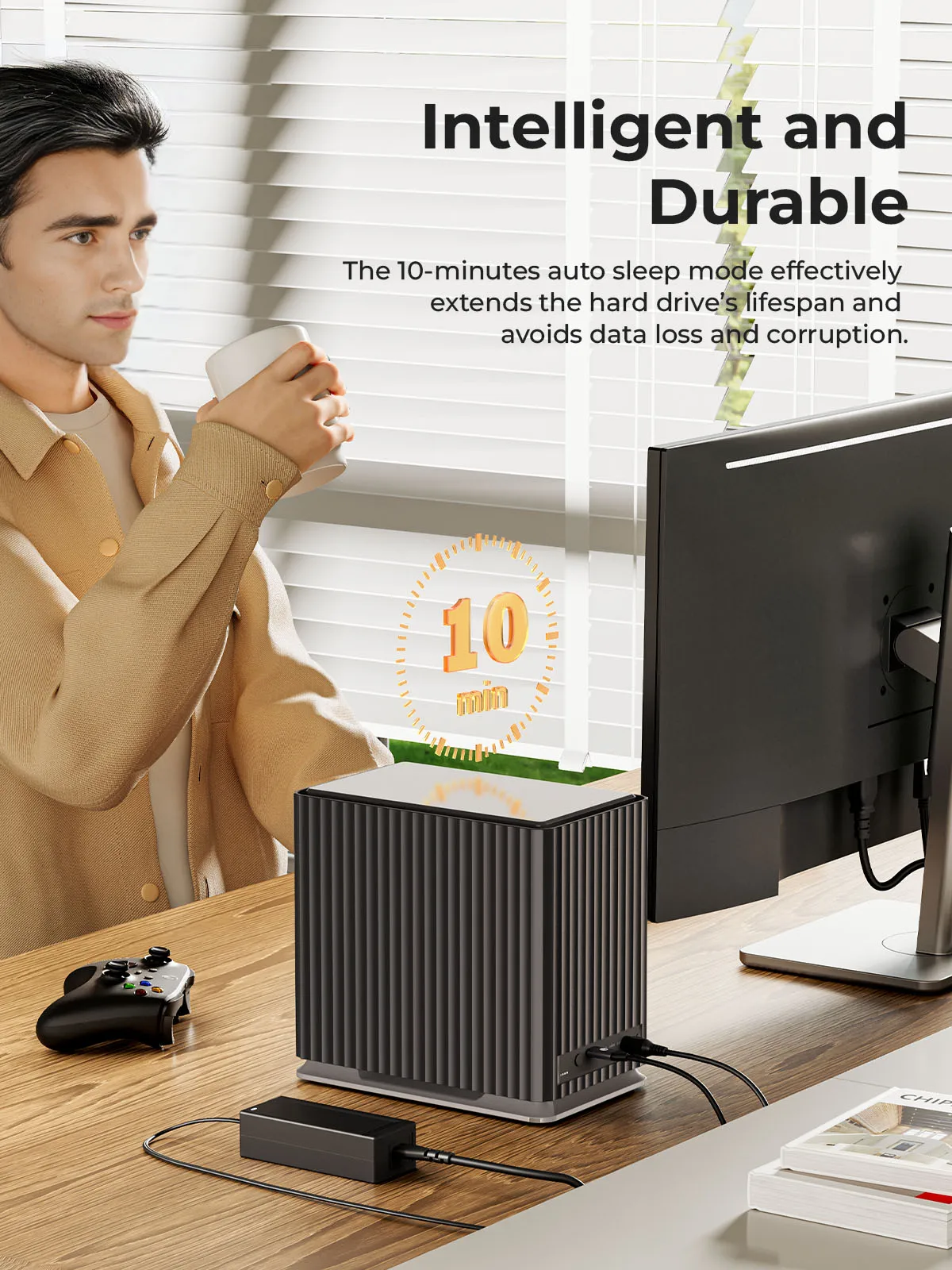 ORICO HDD-Dockingstation, 2 Bay, 5 Bay, Typ C, persönlicher Speicher, 12 V, 4 A, Netzteil, geräuschloses Design, starke Wärmeableitung, 8,9 cm – Detail 9