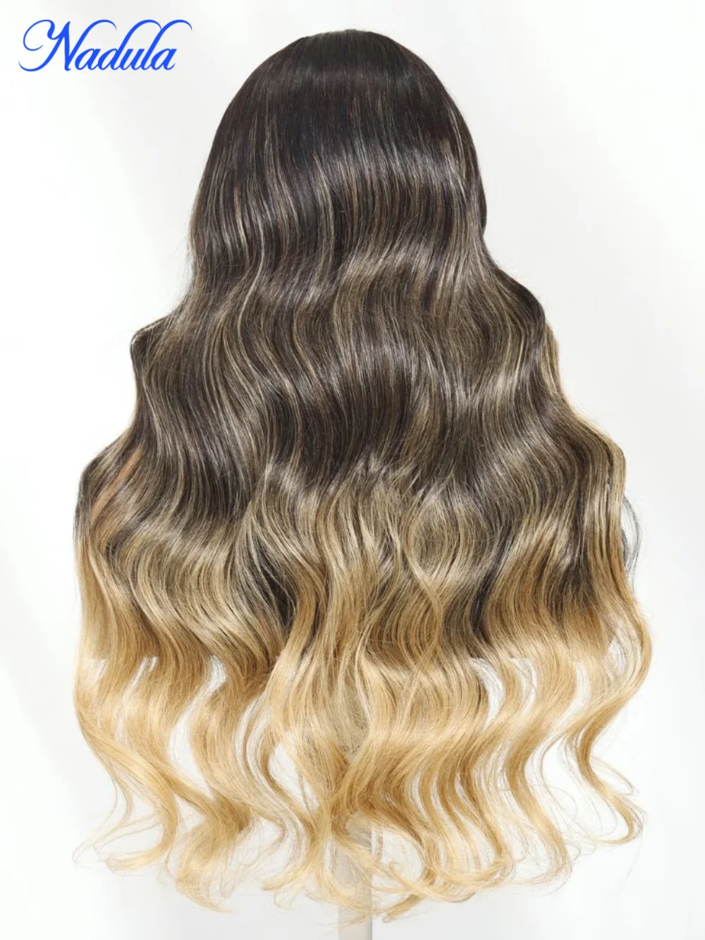 Nadula 7x5 Bye Bye Kots فضفاض موجة Balayage تسليط الضوء على الرماد شقراء مع جذور داكنة شعر مستعار وضعه والذهاب خصلات الشعر المستعار الإنسان غلويليس