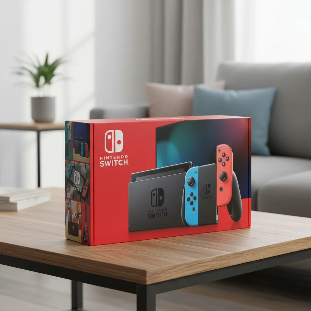 Nintendo Switch Gaming Console with Neon Blue Red Joy-Con Controllers Portable Handheld Game System for TV Home Gaming