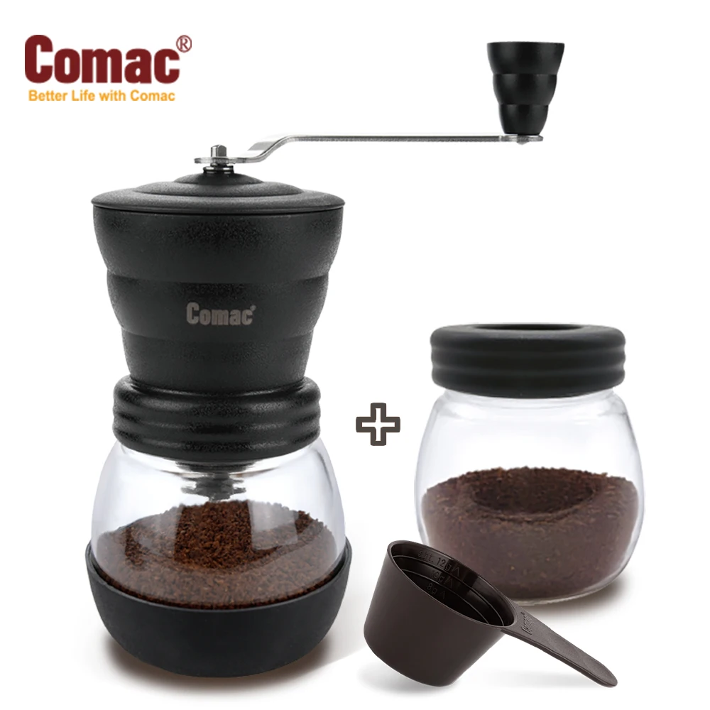 Comac Ceramic Conical Burr Coffee Grinder MC1 + Coffee Storage Container + Measuring Spoon Hand mill