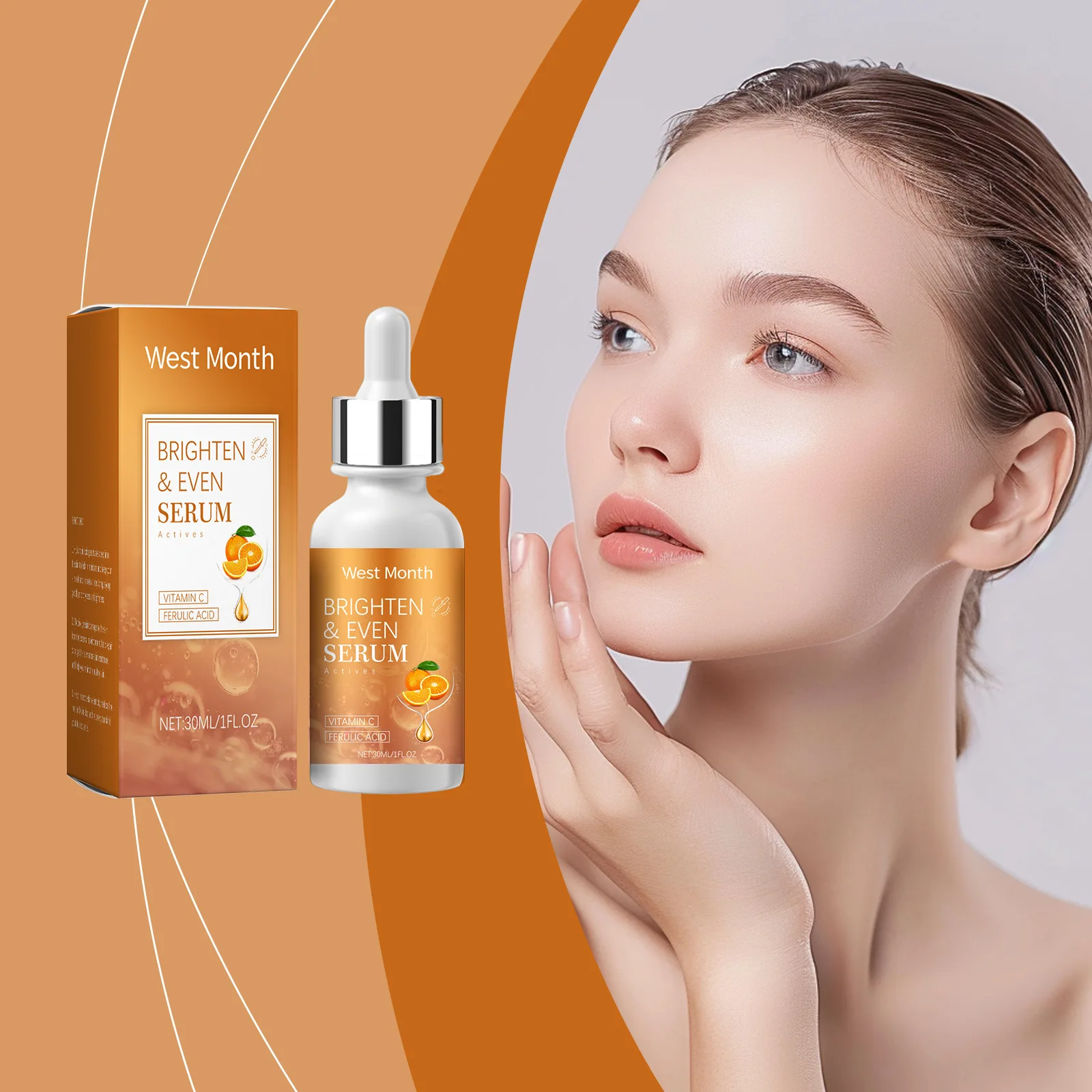 West Month 30 مللي فيتامين C مصل تفتيح الوجه يغذي البشرة بشكل مملة حتى لون البشرة ترطيب عميق جوهر الوجه الناعم #1