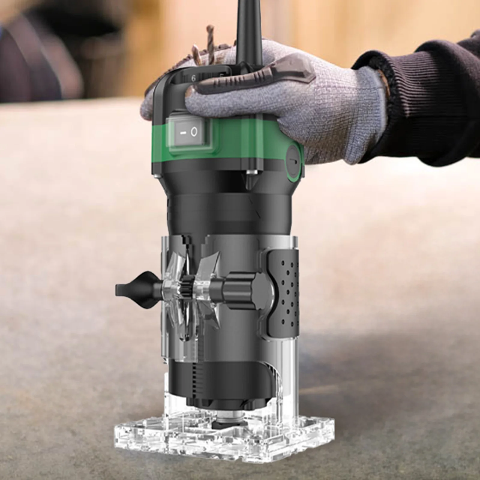 Wood Router Machine 6.35mm Diameter Milling Machine Electric Milling Machine 800W Hand Milling Machine 6 Speed 30,000RPM