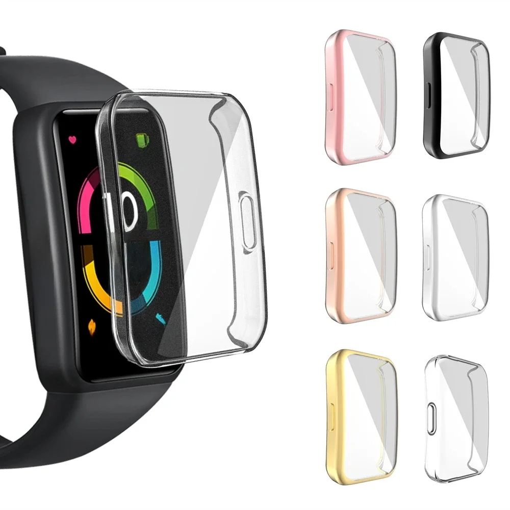 Vollständige Displayschutzhüllen für Honor Band 6 7, Uhrengehäuse, weiche TPU-Schutzhülle für Huawei Band 6 Bumper, Silikonarmband