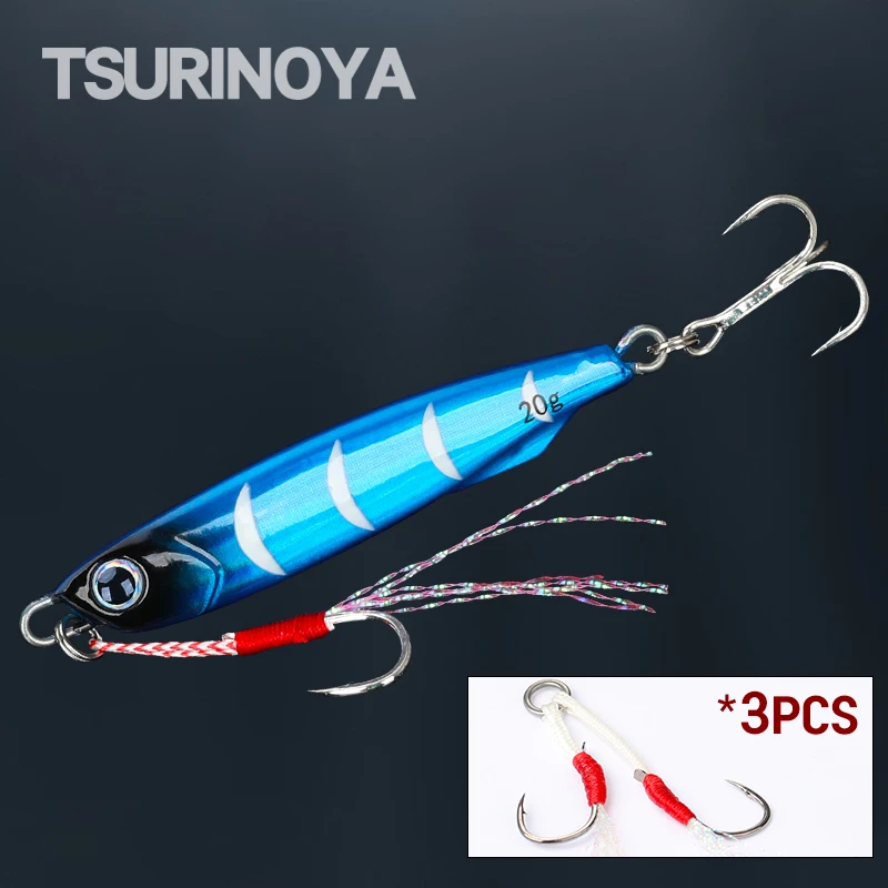 TSURINOYA Shore Fishing Metal Jig 20g 30g 40g Long Casting Lure BAYONET Inshore Sea Fishing Hard Bait Bass Jigging Tackle