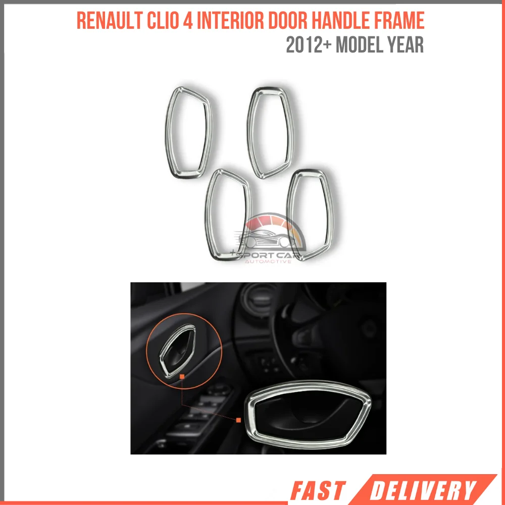 For Renault Clio 4 2012 and After Chrome Interior Door Handle Frame Chrome Styling Stainless Steel Car Accessories 4 Pieces