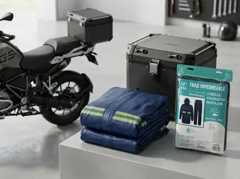 2-Piece Waterproof Rain Suit for Adults, Thick Jacket and Pants with Hood and Reflective Strips, Anti-Rain Workwear for Motorcycle and Outdoor Use (Size 77X77X65Cm) 7 2-Piece Waterproof Rain Suit for Adults, Thick Jacket and Pants with Hood and Reflective Strips, Anti-Rain Workwear for Motorcycle and Outdoor Use (Size 77X77X65Cm) 7