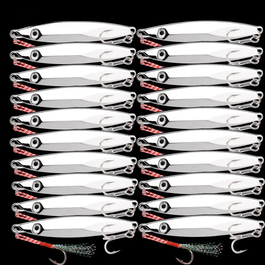 Metal Cast Jigging Lures Set 10g-60g Spinner Spoon Przynęty Wędkarskie Tonące Daleko Casting Jigging Bait Spoon Spinnerbait do Wędkowania — zdjęcie 2