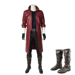 Dante Cosplay Costume Game DMC 5 Men Long Coat Outfits Halloween Carnival Party Clothes