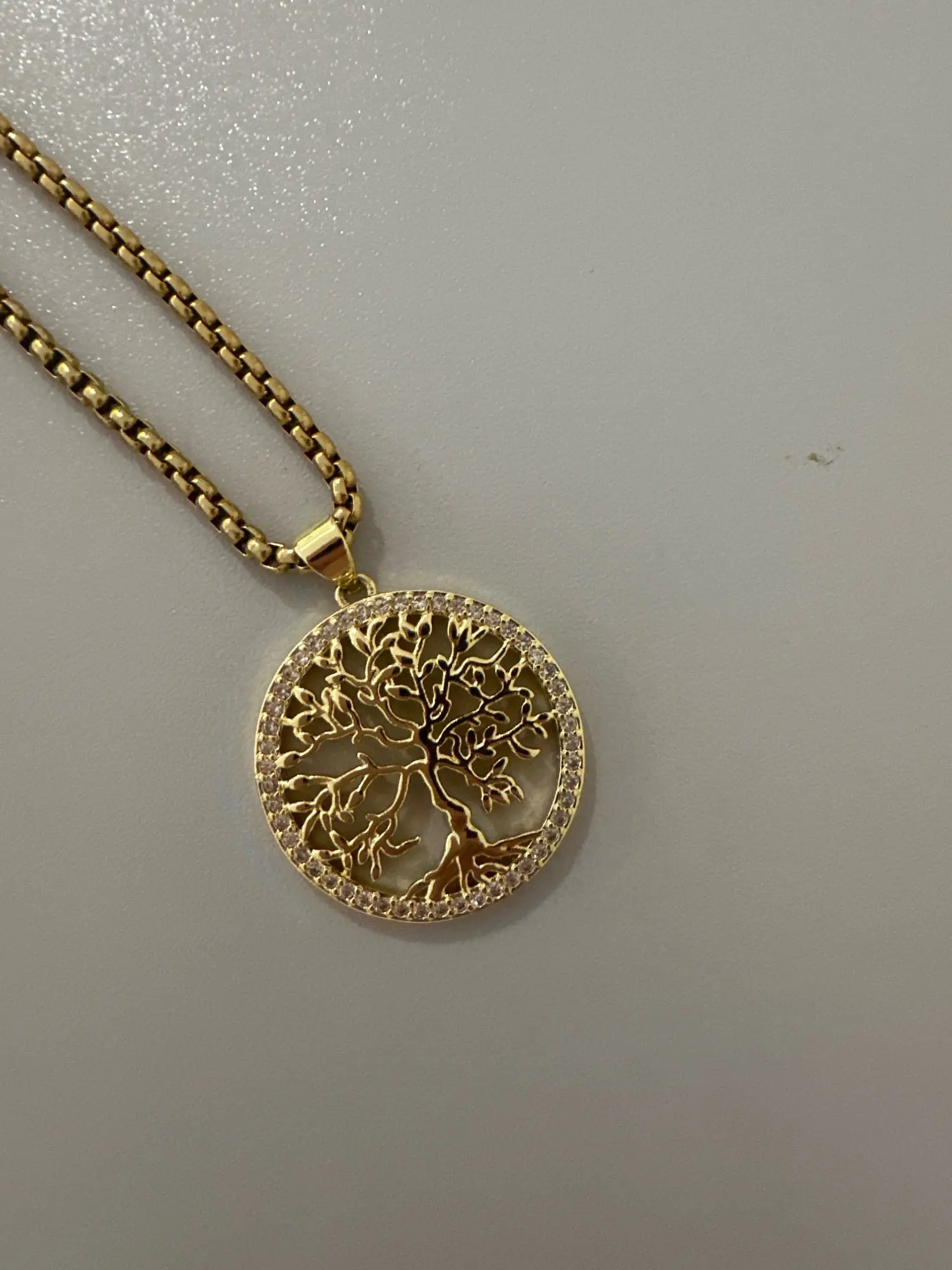 Nidin New Arrival Classic Fashion Tree of Life Gold Plated Crystal Necklaces & Pendants Women Zircon Chain Jewelry Collier Femme photo review