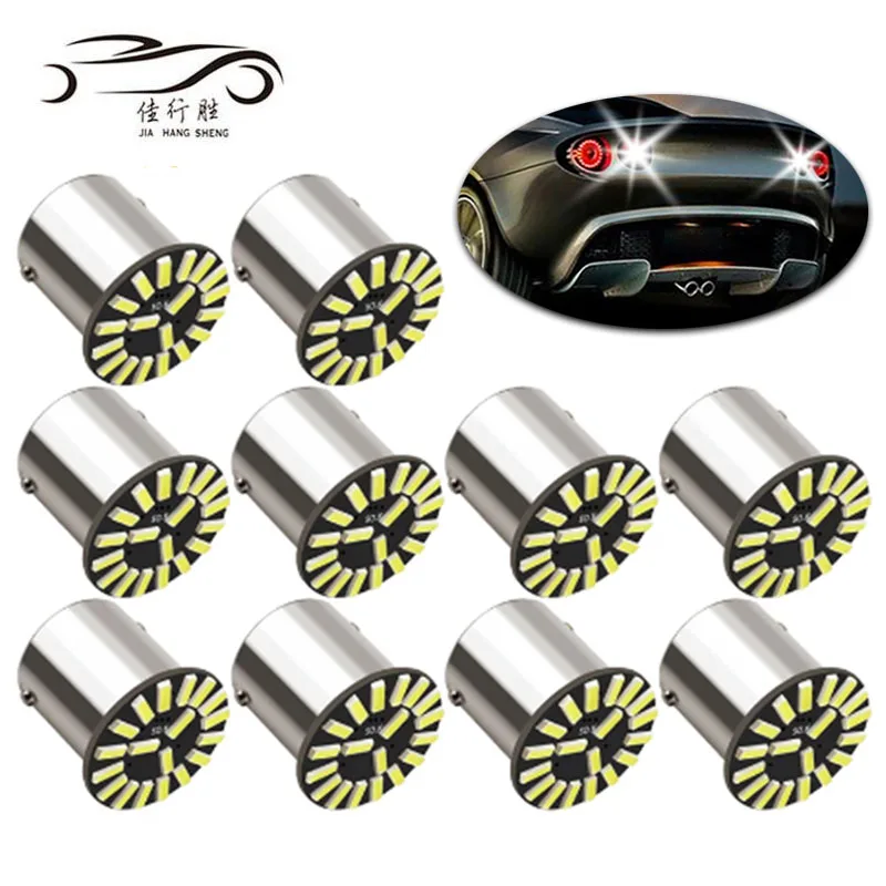 

10Pcs Car LED Bulb P21W BA15S 1156 BAY15D 1157 LED Signal Light 7000K 4014 SMD Car Turn Reverse Back Brake Parking Lamp 12V