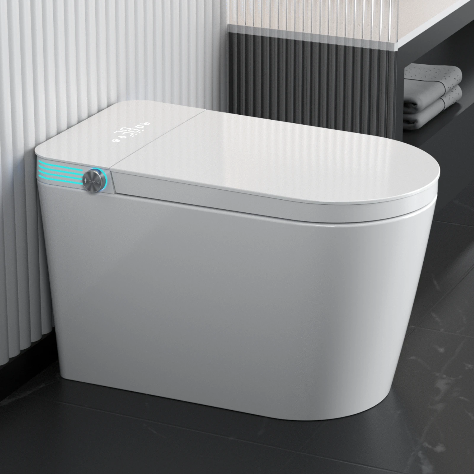 

Умный унитаз со встроенным биде, автоматическое открытие/закрытие, U-образное сиденье для биде с подогревом и мягким закрыванием, голосовое управление, пенопластовый экран