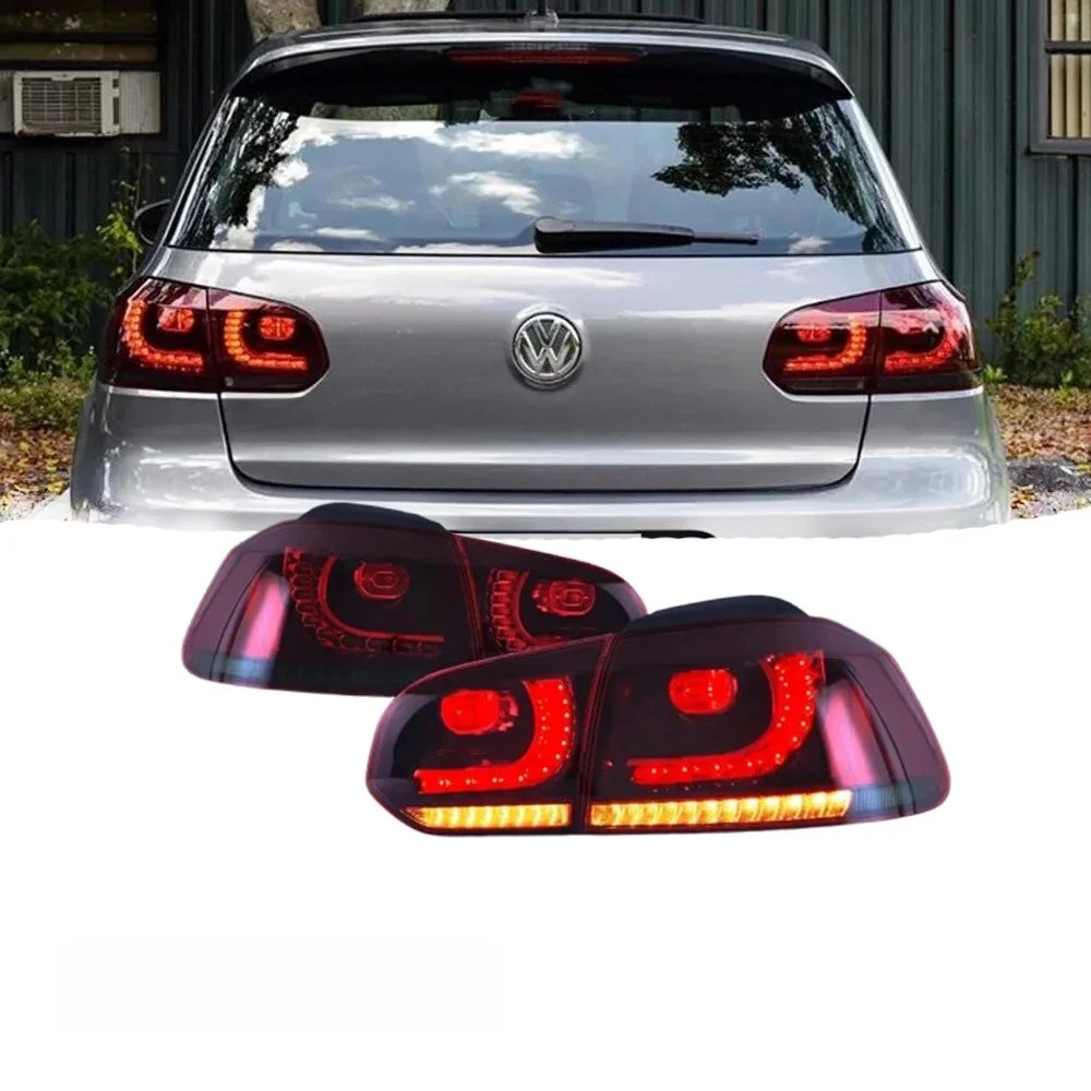 Para tylne światło samochodowe do VW golf6 mk6 R20 2008-2013 dynamiczny kierunkowskaz hamulec cofania przeciwmgielne DRL tylne światła tylne LED — zdjęcie 2