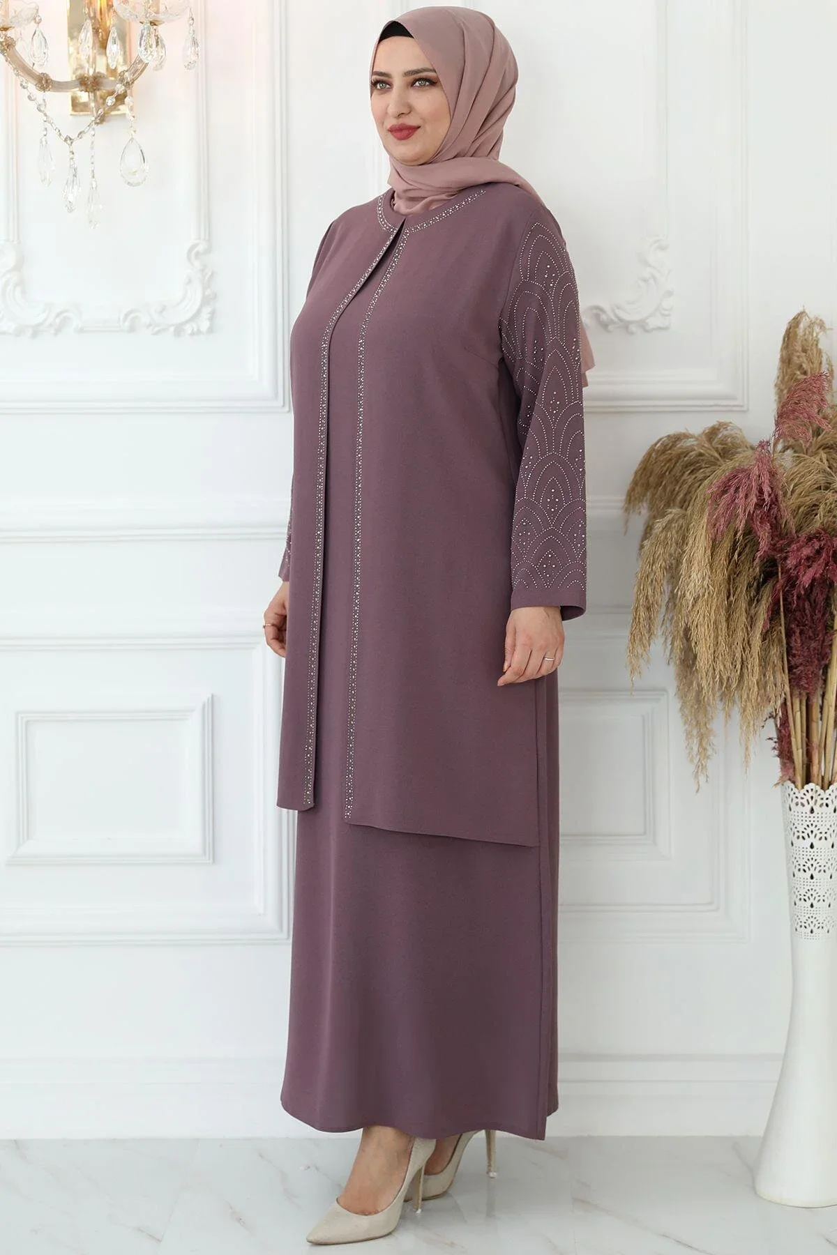 Imagem -06 - Vestido Kaftan Maxi Bordado Pedra Turca Feminino Vestidos de Noite Roupas Hijab Abaya Tamanho Grande Dubai Muçulmano