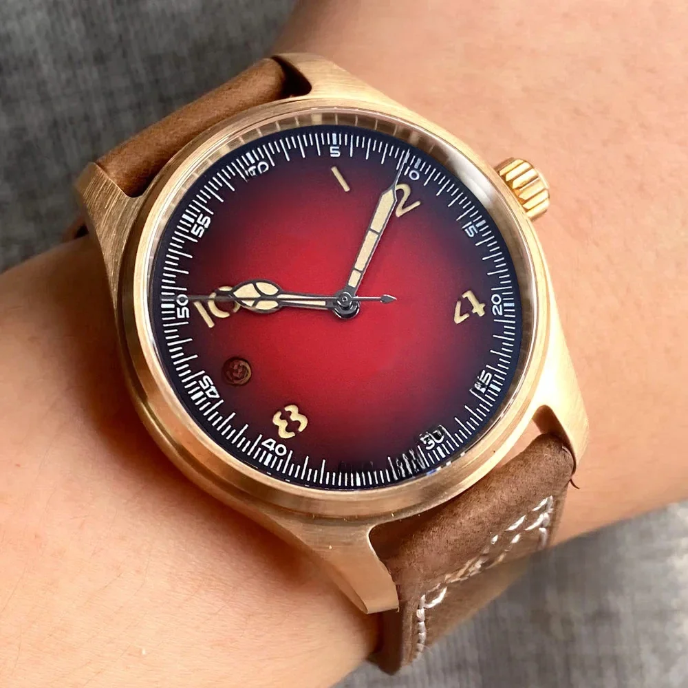 Echte cusn8 Bronze Tauch khaki Feld pilot mechanische Uhr für Männer 200m wasserdichte polnische