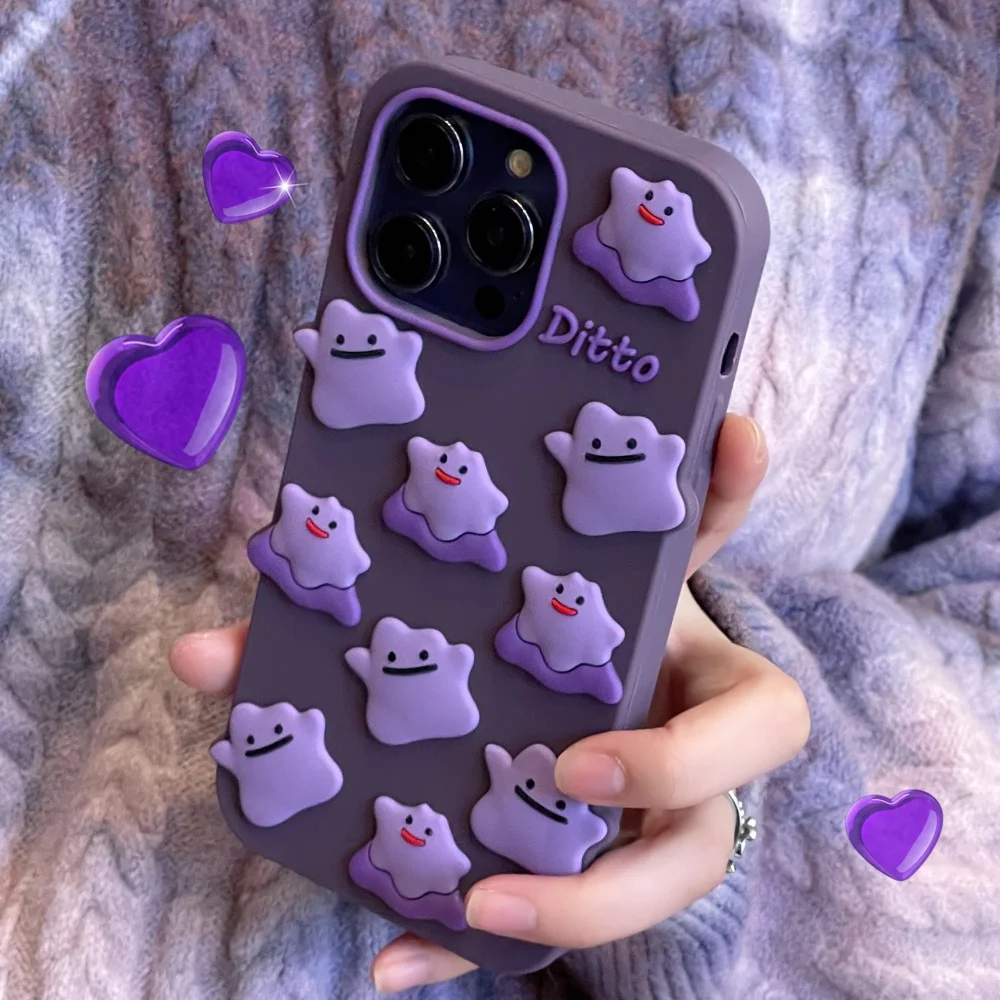 حافظة وحش صغيرة أرجوانية لطيفة، مناسبة لهاتف آيفون 17/14/15/16 برو ماكس، حافظة حماية جديدة مضادة للصدمات من Fundans17pro الكورية INS