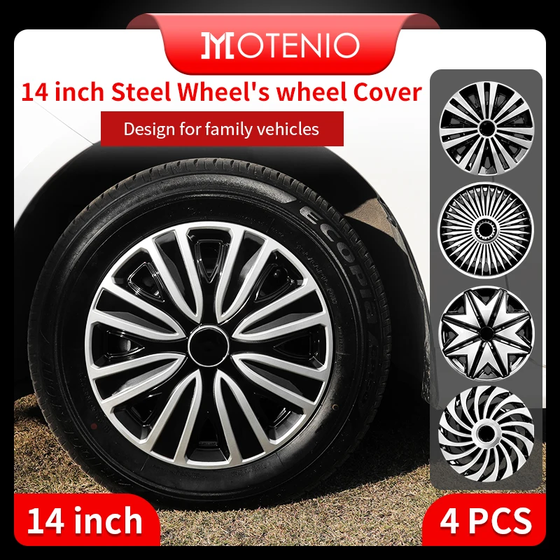 

14inch Hub Cap Cover for Iron Rim Wheel Cover Set of 4 Steel Wheel Cover Replacement Plastic Hubcap for R14 Tire Car Accessories