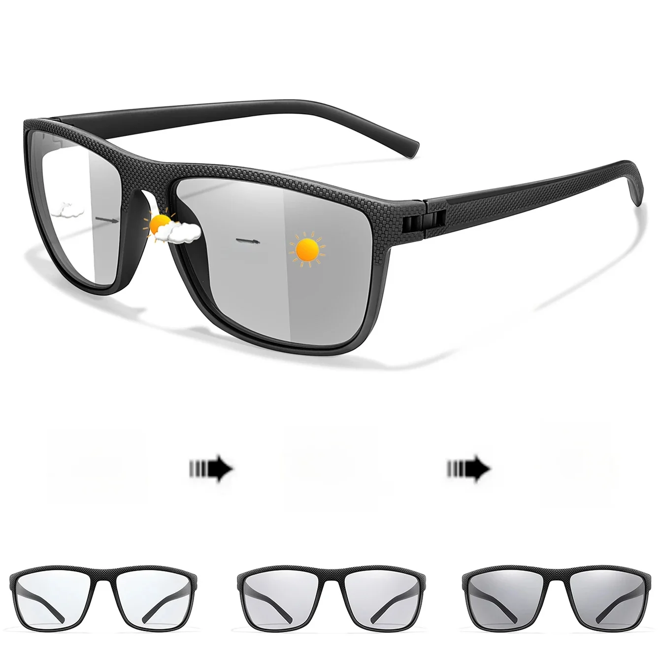 AliExpress NONE Photochromic Cycling Sports Sunglasses Classic Square Shades For Men Women Outdoor Running Hiking Baseball Glasses