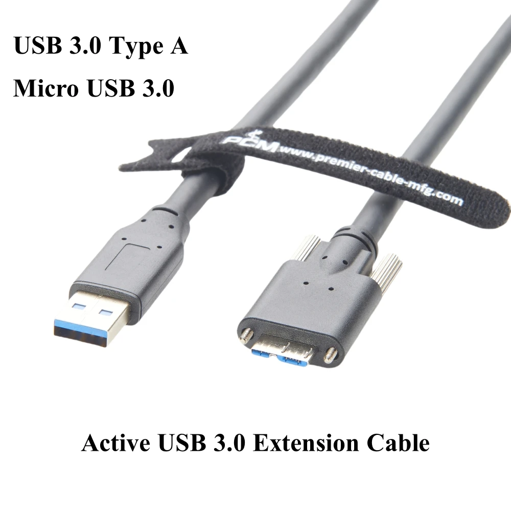 برغي لوحة جبل نشط USB 3.0 تمديد كابل نوع ذكر إلى مايكرو USB ذكر مكرر الحبل مع شرائح مكبر صوت أحادي