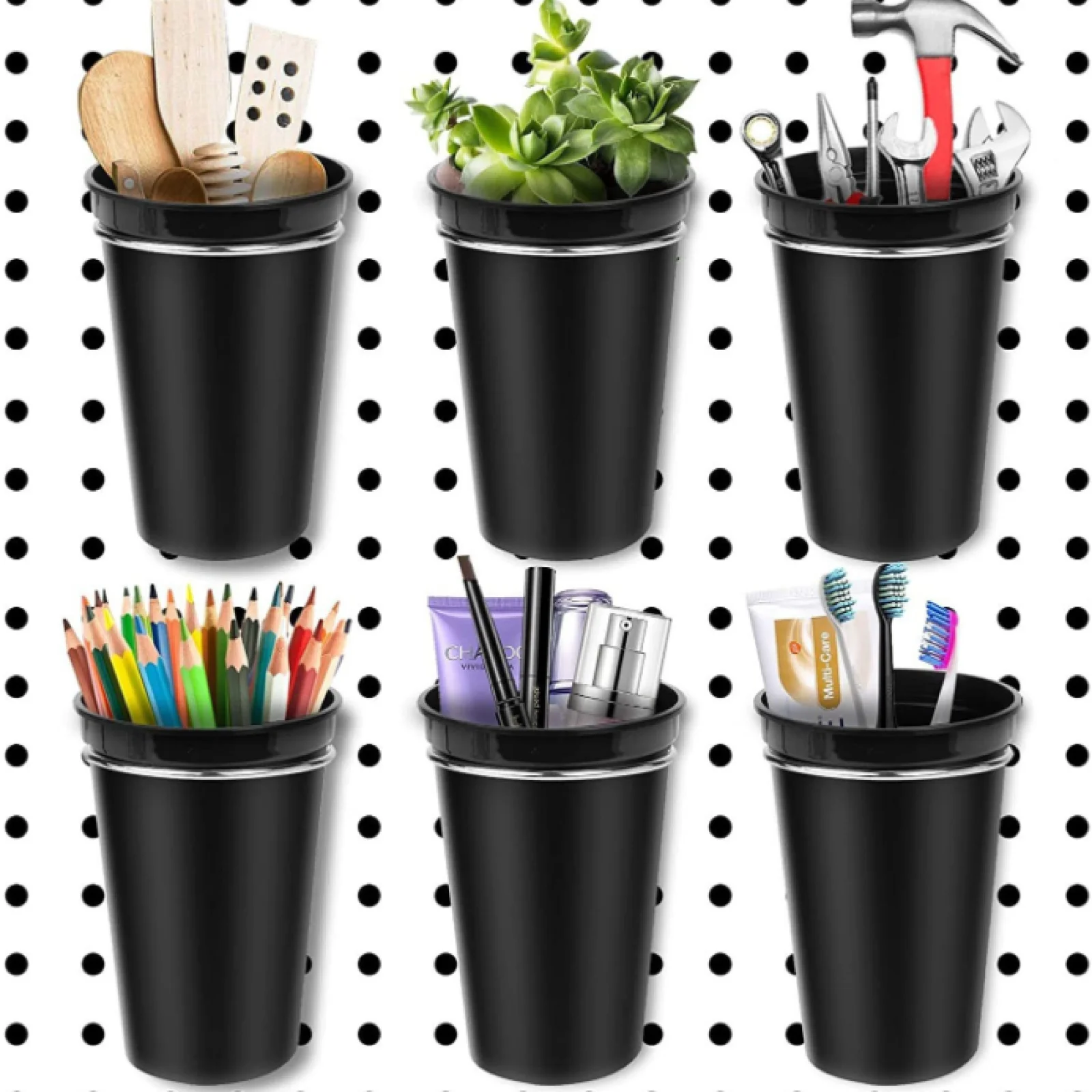 Pegboard Bins Organizer for Tools Craft Workshop Hardware Peg Board Hooks