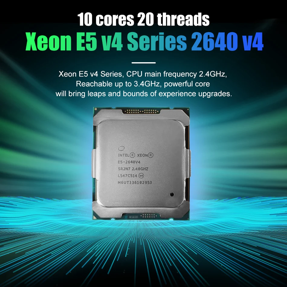 Б/у процессор Intel Xeon E5 2640V4 2,40 ГГц 10-Core 25 Мб SmartCache E5-2640 V4 FCLGA2011-3 90W Xeon V4 с поддержкой материнской платы X99