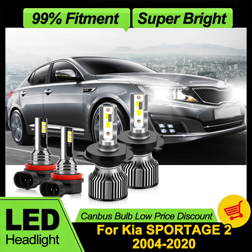 

40000LM светодиодные фары 6000K белые 3570 CSP противотуманные фары 12 В 24 В Plug and Play для Kia SPORTAGE 2 2004-2015 2016 2017 2018 2019 2020
