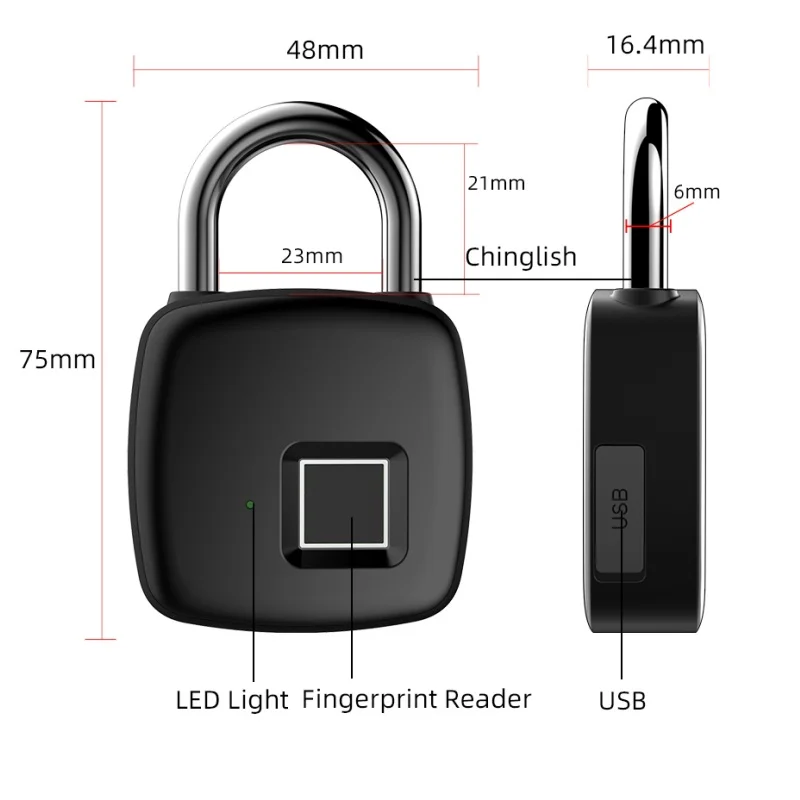 P3 Remote Control tuya smart lock door padlock fingerprint keyless Bluetooth warehouse home luggage security electronic Locker