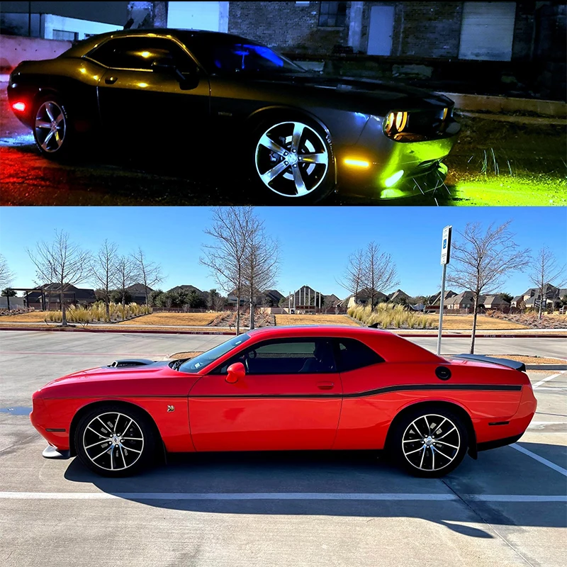 2 pezzi Auto LED luci di posizione laterali per Dodge Challenger auto paraurti anteriore posteriore LED indicatore laterale accessori lampada 2015-2023