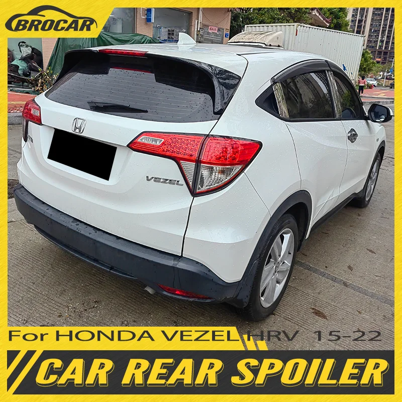 Для HONDA VEZEL HRV GEN 1 2015-2022 гг., заводской стиль, высококачественный АБС-пластик, глянцевый черный задний спойлер, багажник, крыло, спойлер