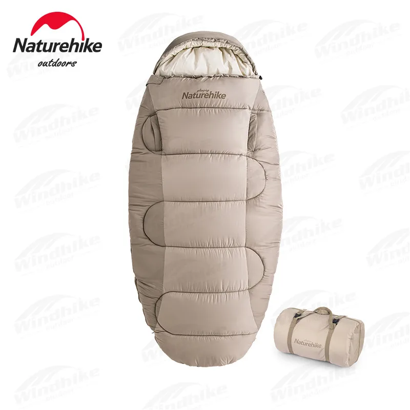 Imagem -02 - Naturehike Ps400 Algodão Bolsa de Dormir Pode Alcançar 300t Poliéster Pongee Quente ao ar Livre Acampamento Outono Inverno Conforto Bolsa de Dormir