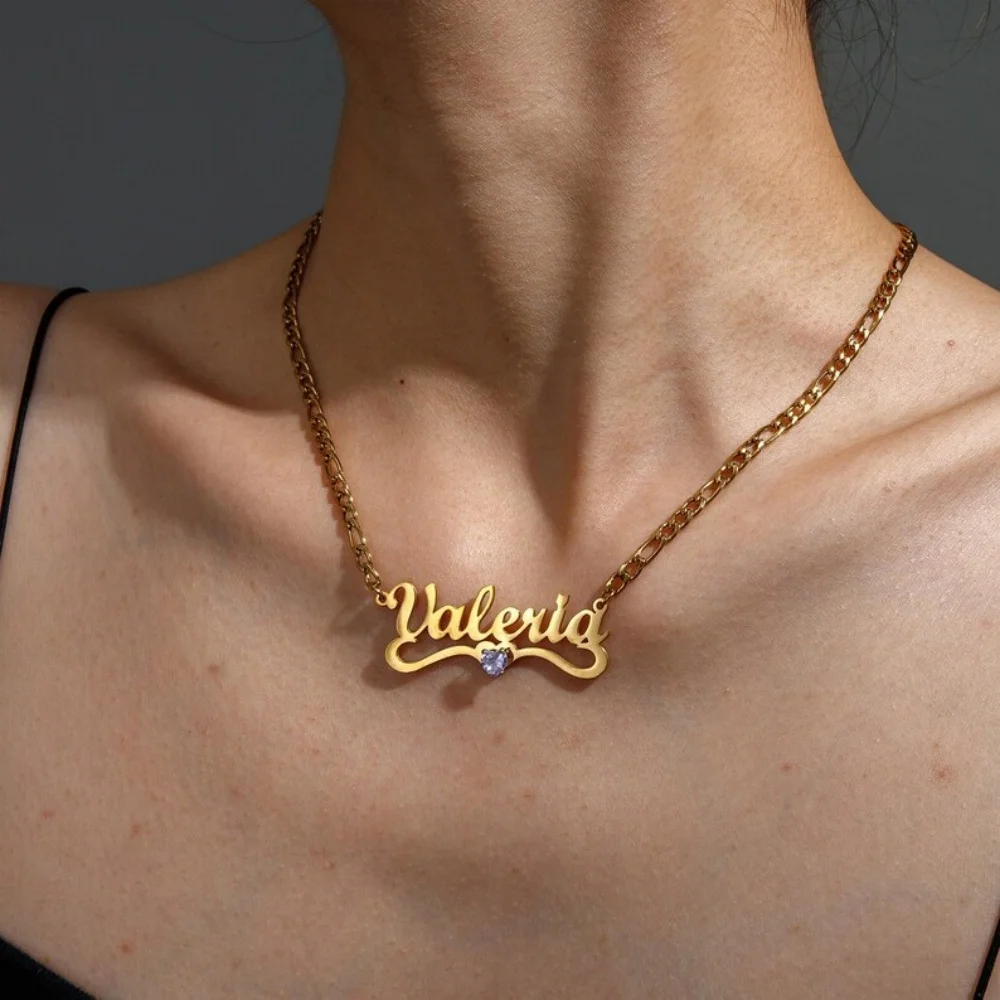 LeeChee الزركون 3 قطعة مجموعة 50 مللي متر حبل Twsit هوب اسم مخصص عقد من حجر الياقوت مع خاتم مزدوج طقم مجوهرات للمراهقين والنساء